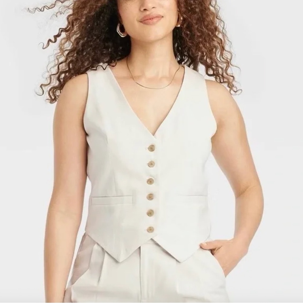 Target - A New Day Cream Women's Tailored Suit Vest - XL